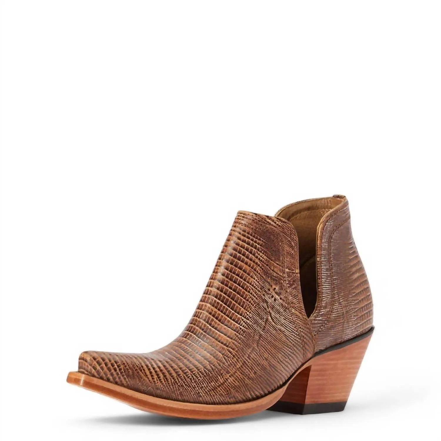 Women's Dixon Bootie In Brown Lizard Print