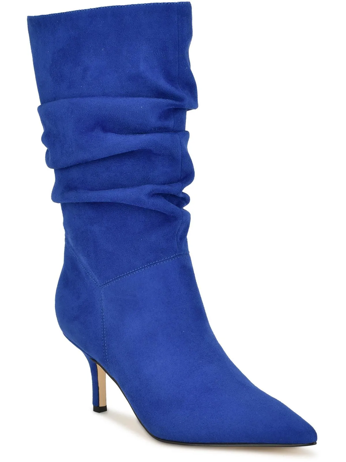 Womens Faux Suede Pull On Mid-Calf Boots
