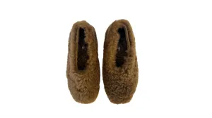 Women's Fur-Fur Ballerinas Slipper In Brown