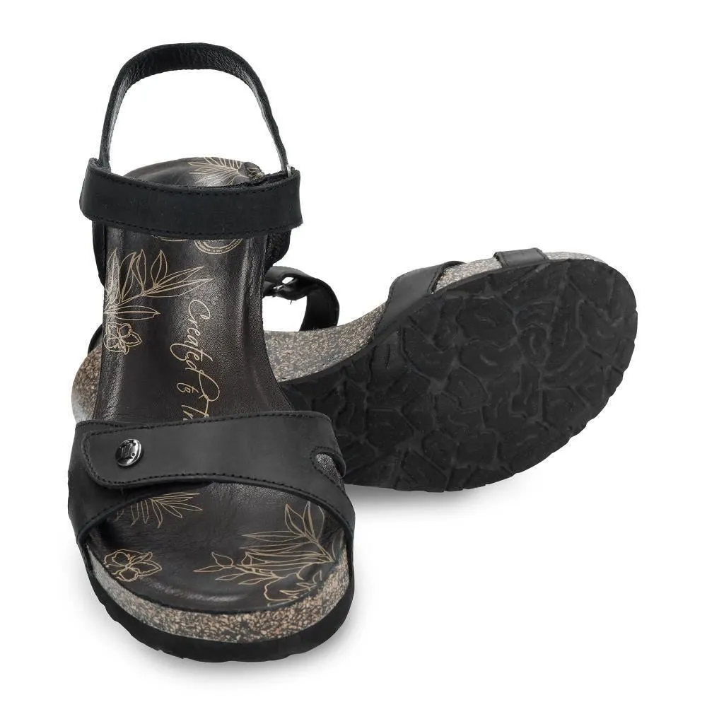 Women's Julia B1 Wedge Black Leather Sandals