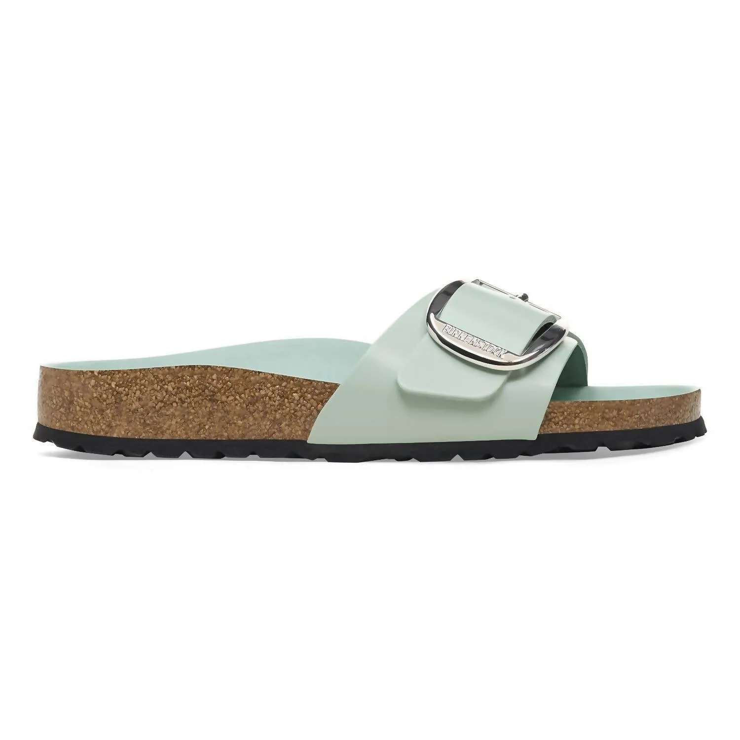 Women's Madrid Big Buckle Sandal In High Shine Surf Green