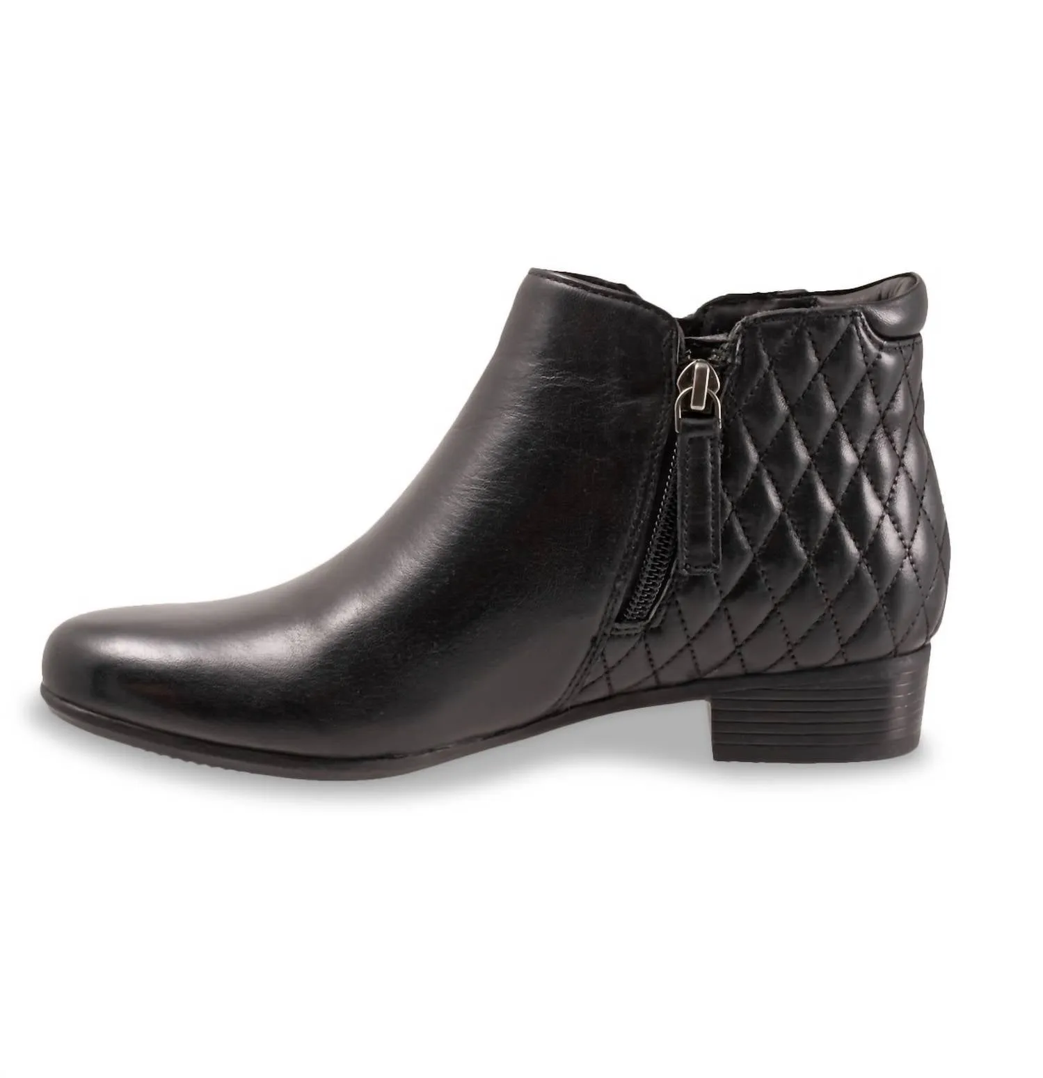 Women's Major Ankle Boot - Ww Width In Black Quilted