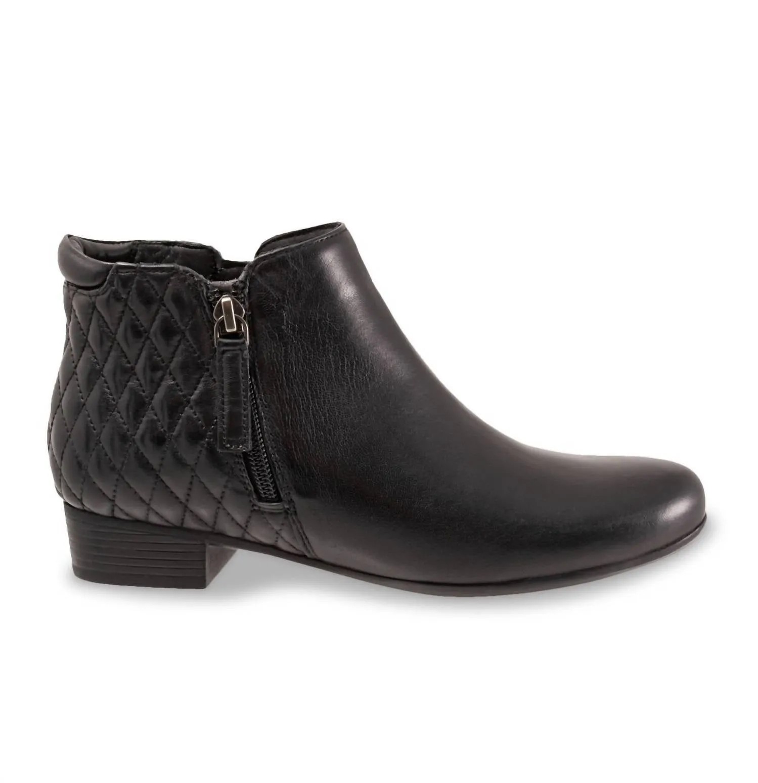 Women's Major Ankle Boot - Ww Width In Black Quilted