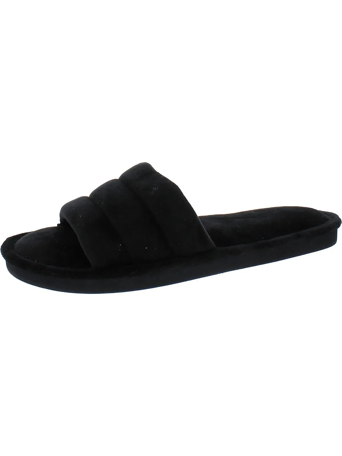 Womens Peep-Toe Quilted Slide Slippers