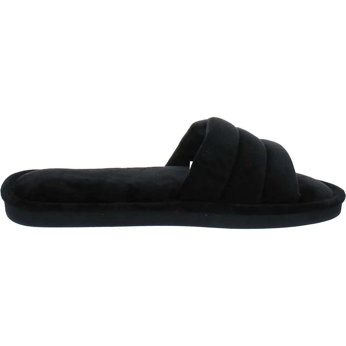 Womens Peep-Toe Quilted Slide Slippers