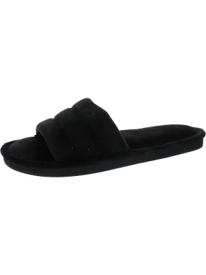 Womens Peep-Toe Quilted Slide Slippers