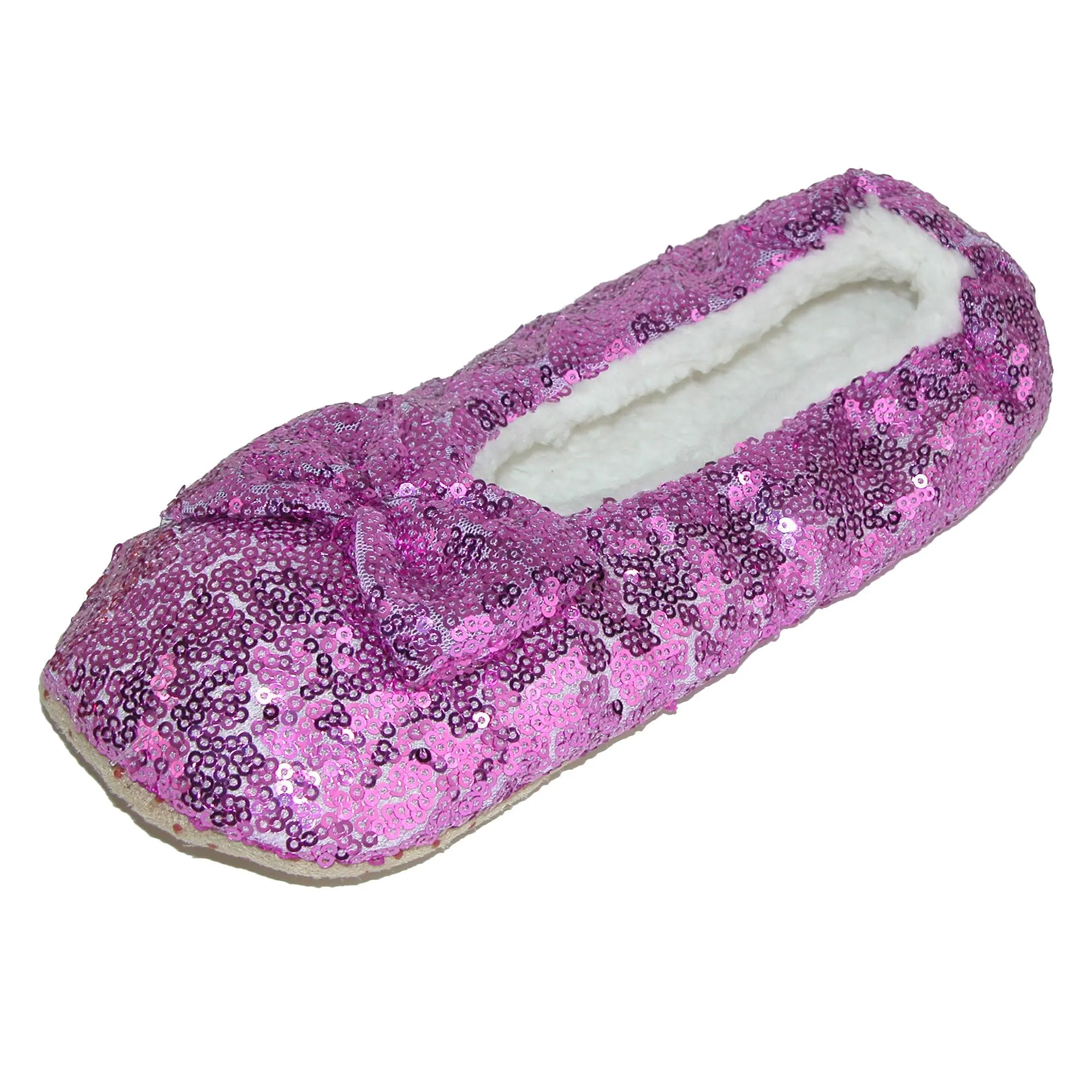 Women's Sequins Ballerina Slippers with Sherpa Fleece Lining