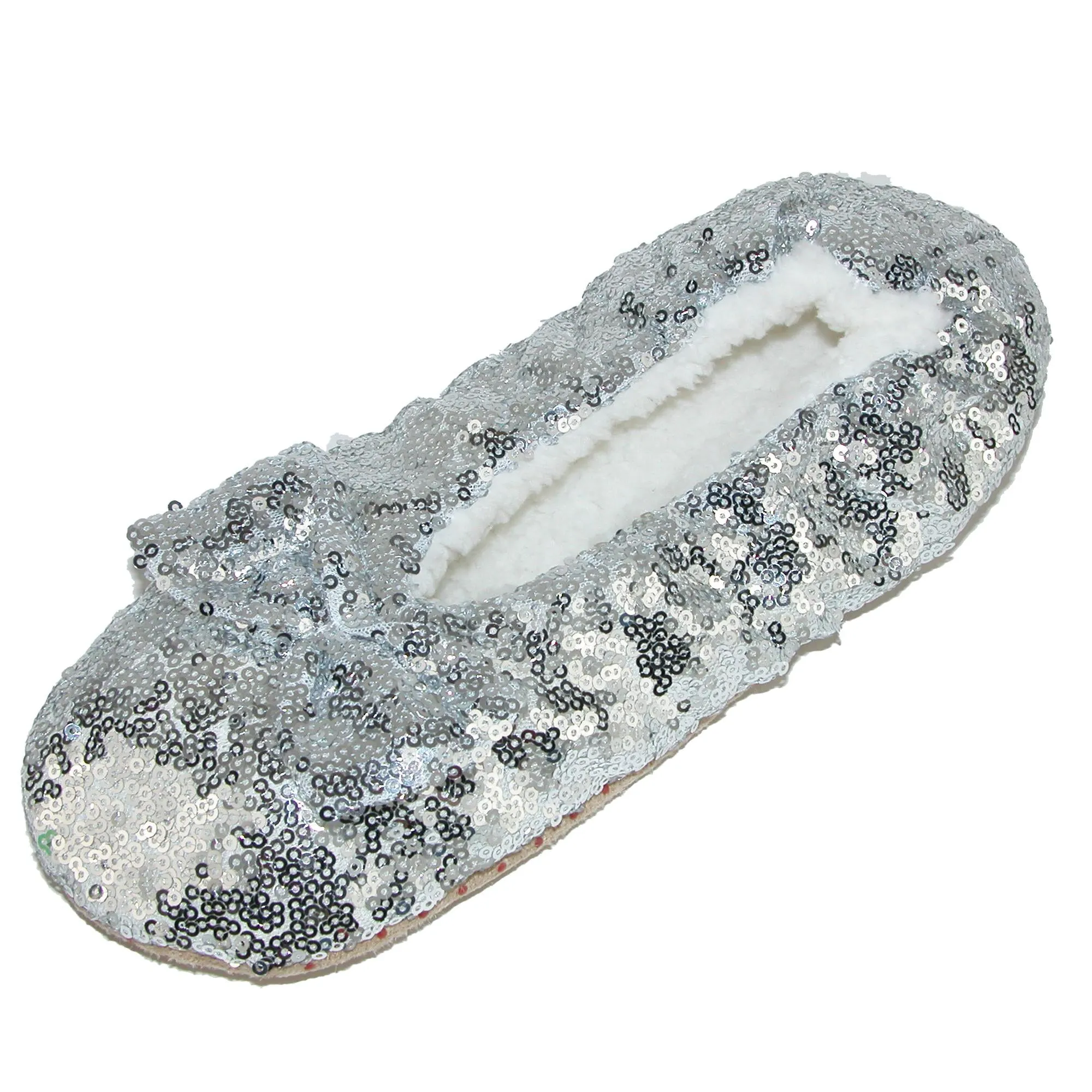 Women's Sequins Ballerina Slippers with Sherpa Fleece Lining