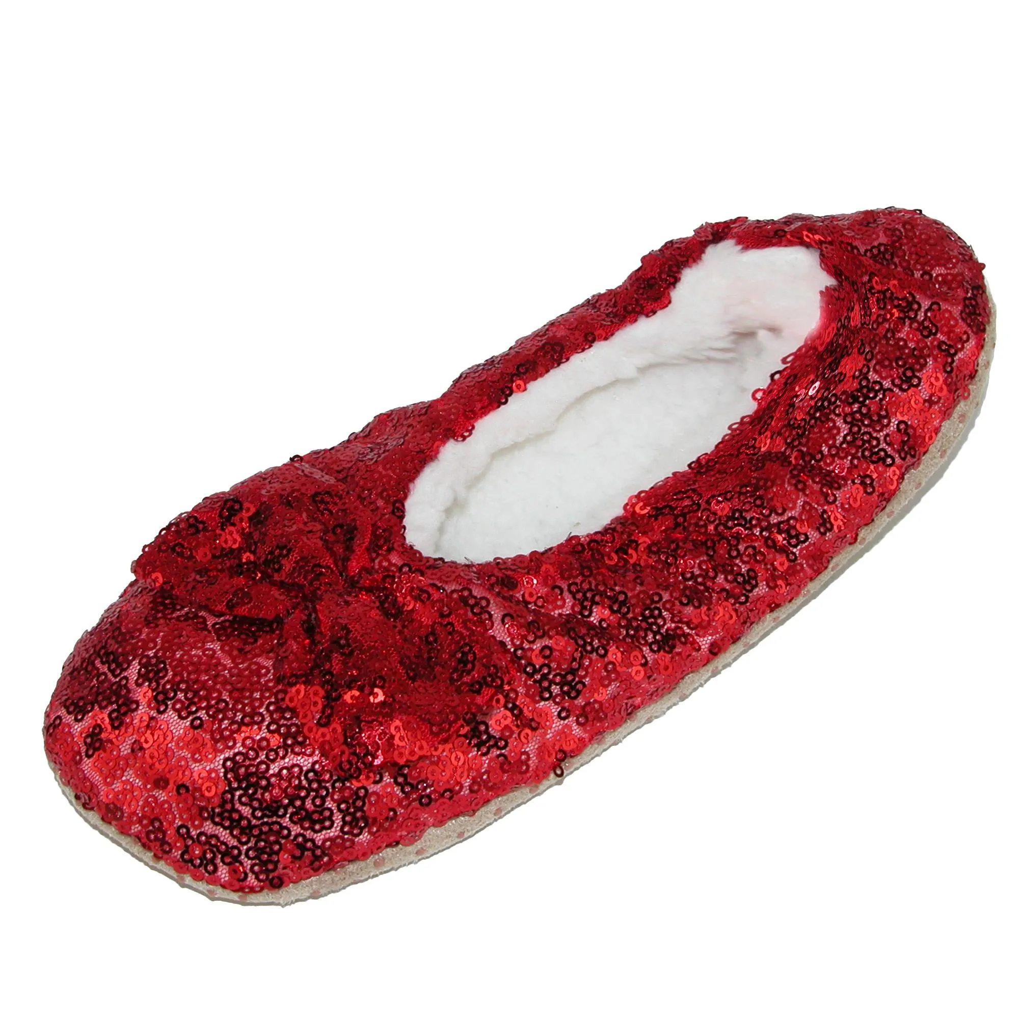 Women's Sequins Ballerina Slippers with Sherpa Fleece Lining