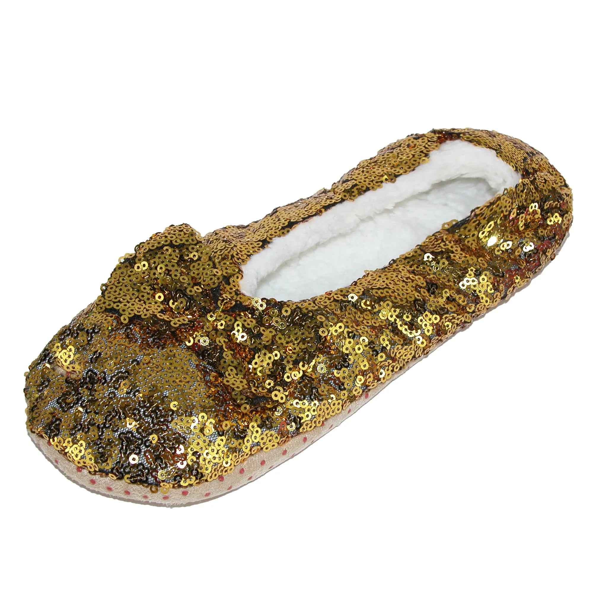 Women's Sequins Ballerina Slippers with Sherpa Fleece Lining