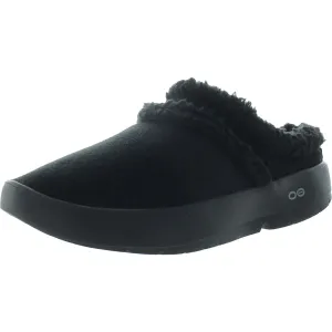 Womens Solid Polyester Slide Slippers