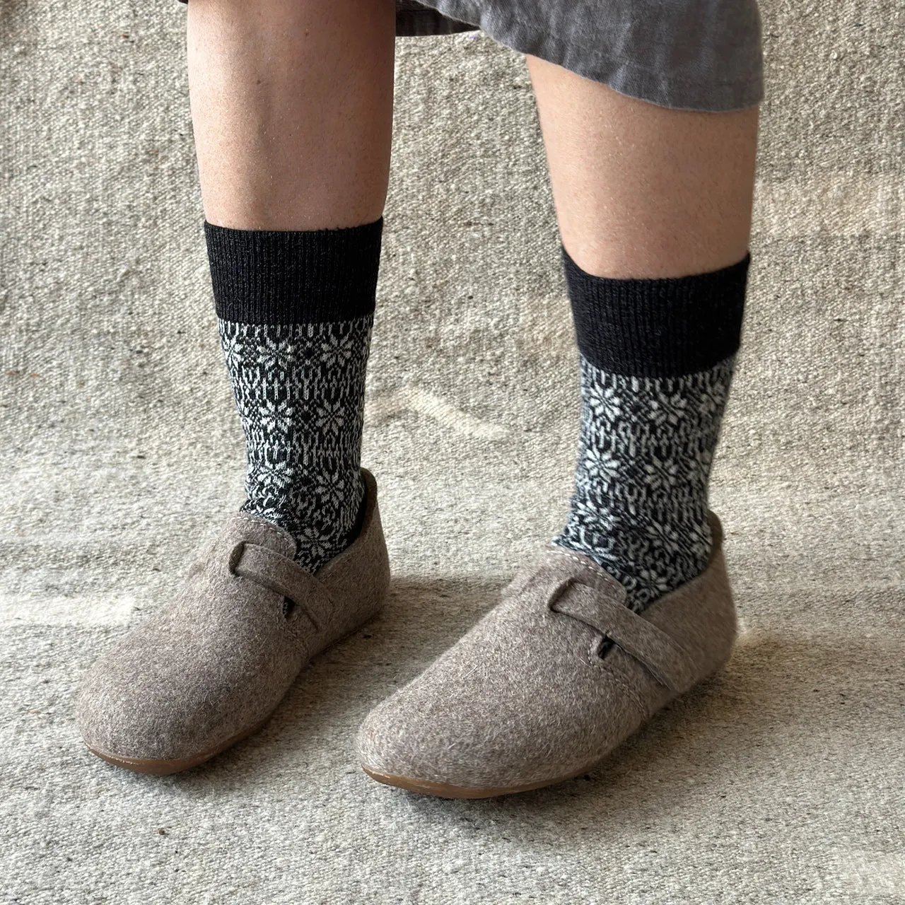 Wool Felt House Shoes - Everest Focus - Anthracite (Adults 36-42) *Pre-order