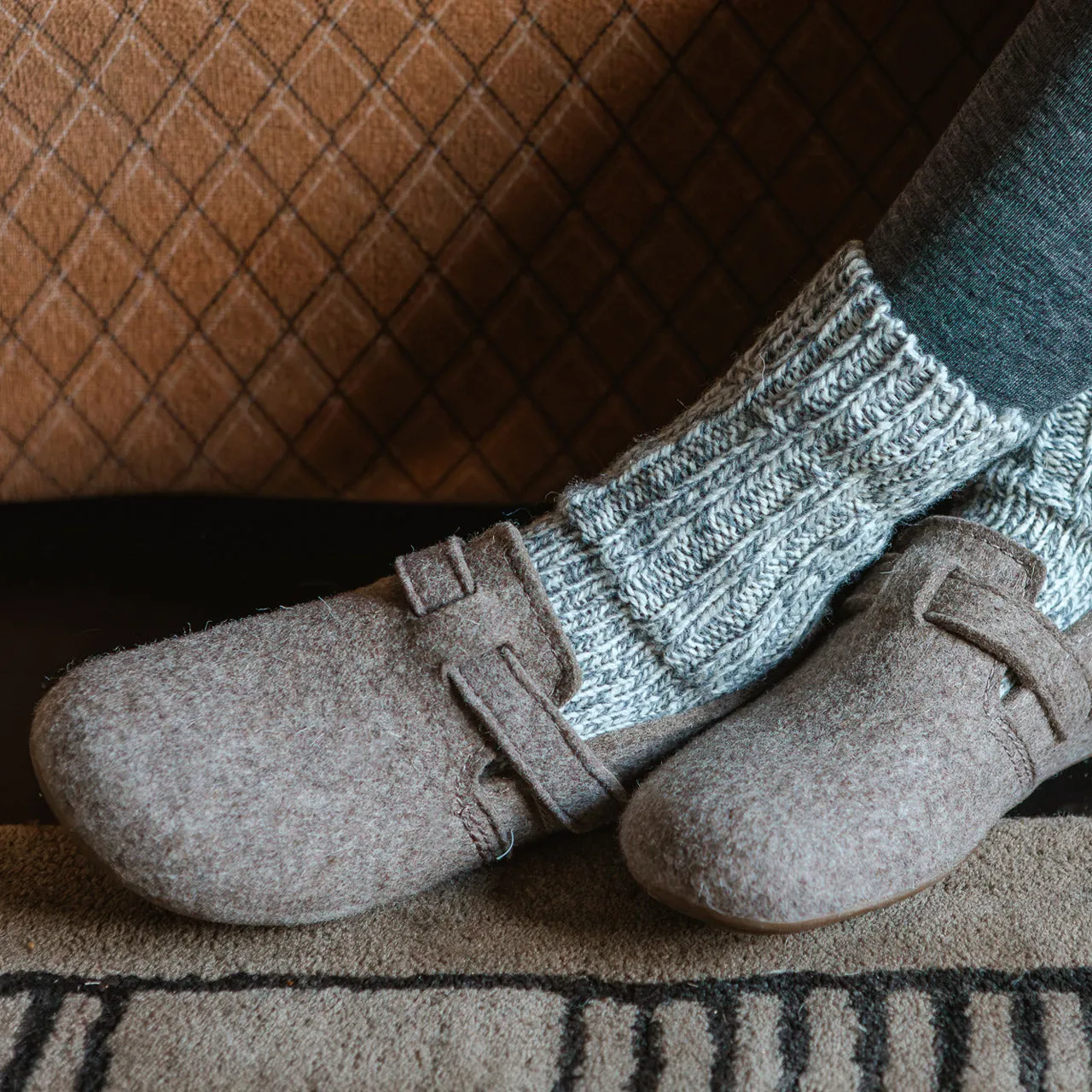 Wool Felt House Shoes - Everest Focus - Anthracite (Adults 36-42) *Pre-order