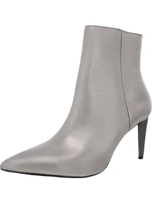 Zoe Womens Faux Leather Pointed Toe Ankle Boots